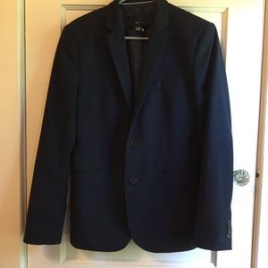 H&M slim fit lined navy blue blazer.